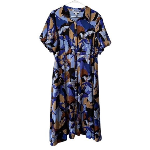 Nine West Dresses & Skirts - Nine West Shirt Dress Women Size XXL Midi Polyester Colorful Office Teacher City